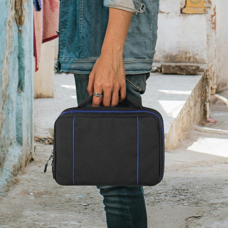 PGmoon Travel Carrying Case Compatible With PS5 / PS4 / Xbox / Switch Pro Controllers, Protective Storage Bag for 2 Controllers & Accessories, Blue (Patent Design) - Image 5
